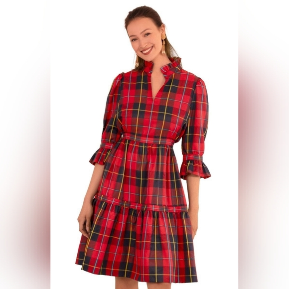 Plaid Ruffle Dress - Picture 2 of 11